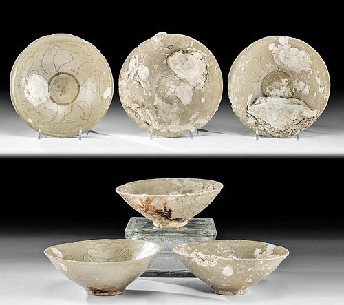 Chinese Song Dynasty Pottery Bowls - Sea Encrustations