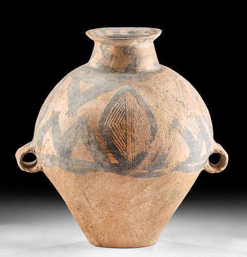 Chinese Neolithic Pottery Vessel Geometric Motifs