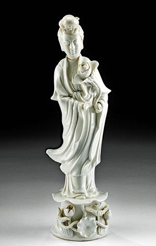 19th C. Chinese Blanc de Chine Porcelain Female Figure