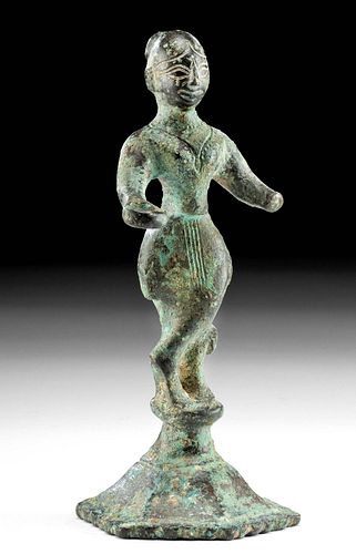 19th C. Indian Brass Standing Female Figure
