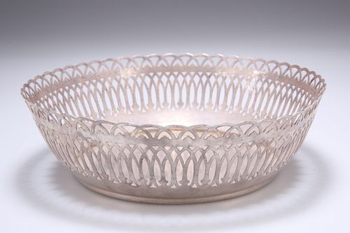 A FRENCH SILVER-PLATED BOWL, ERCUIS,?of pierced circular fo