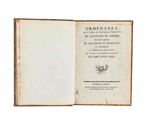 Díaz de Ortega, Félix.Ordenanza, que Para el Establecimiento de Alcaldes de Barrio en esta Ciudad de Valladolid,1796. 1 plano coloreado