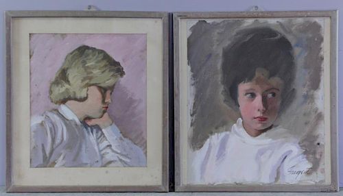 SARGENT, Richard. 2 Portraits of Young Girls.