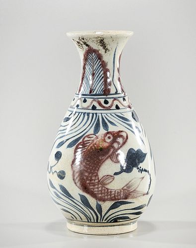 Chinese Red, Blue and White Porcelain Vase