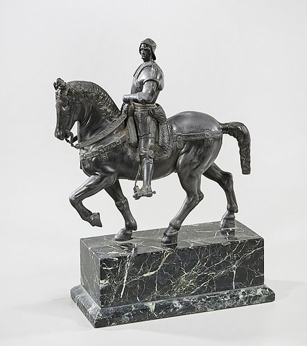 Bronze Equestrian Sculpture After Verrocchio