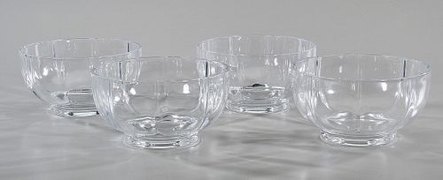 Set of Four Tiffany & Co. Crystal Bowls