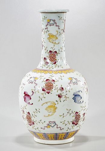 Chinese Famille Rose Porcelain Globular Vase