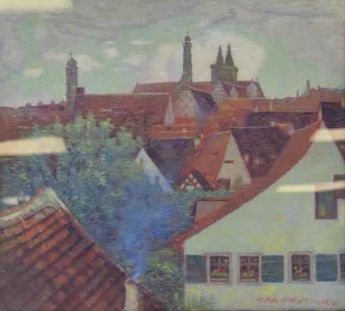 Ora Coltman Oil on Canvas Rooftops