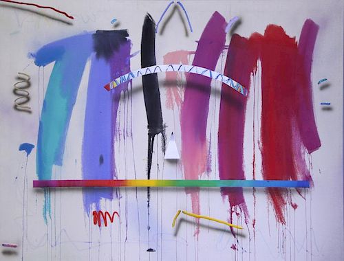 STABILITO, Joseph. Acrylic on Canvas "Rainbow".