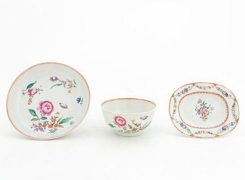 CHINESE EXPORT PORCELAIN CUP, SAUCER & DISH