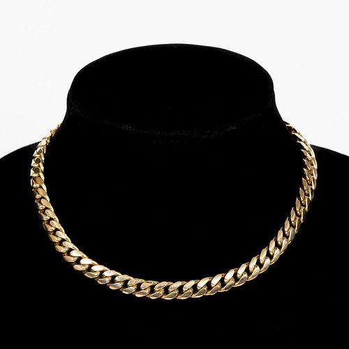 14K YELLOW GOLD CURB LINK CHAIN