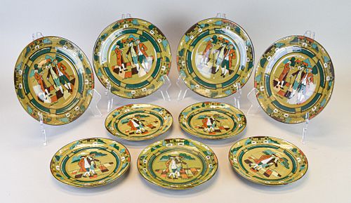 9 Buffalo Pottery Deldare Plates