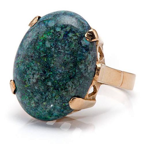 Ladies 18 Karat Matrix Opal Ring 