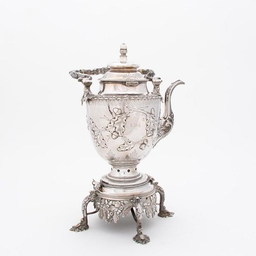 WILLIAM GALE NEW YORK COIN SILVER KETTLE ON STAND