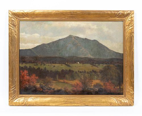 JR MEEKER, MOUNTAIN LANDSCAPE, OIL ON CANVAS 1871
