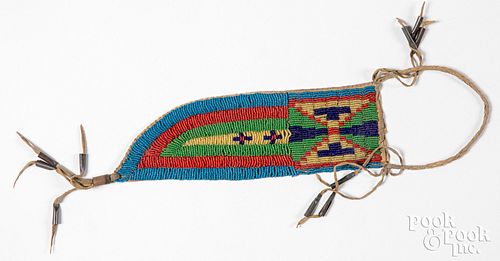 Sioux Indian beaded knife sheath