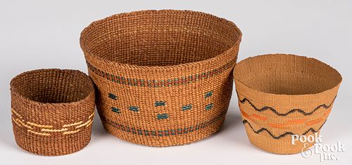 Three Northwest Coast Indian baskets