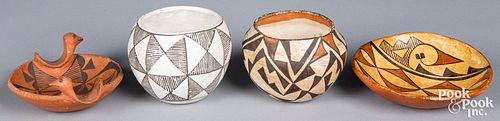 Four pieces of Acoma Indian pottery