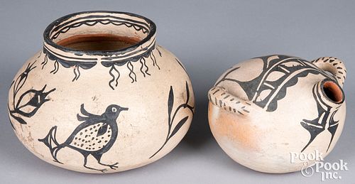 Cochiti Indian pottery canteen, etc.