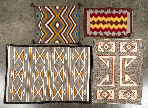 Four Navajo Indian style rugs