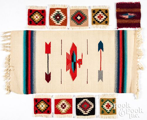 Group of miniature Navajo Indian weavings