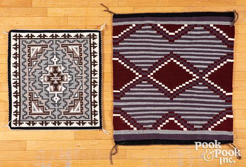 Two saddle blanket-sized Navajo rugs