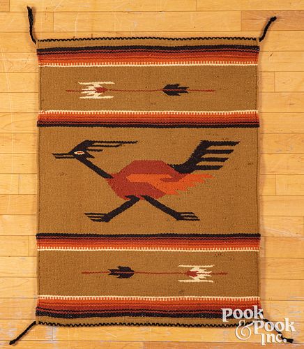 Navajo Indian roadrunner saddle blanket