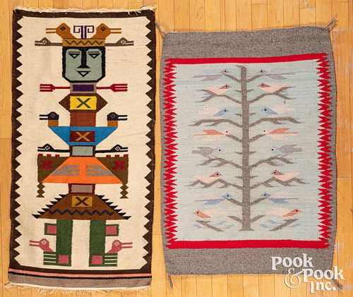 Navajo Indian pictorial rug, etc.