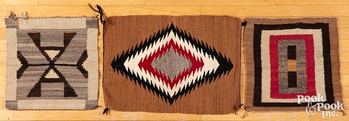 Three vintage Navajo Indian saddle blankets