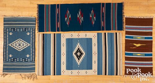 Four contemporary Navajo Indian textiles