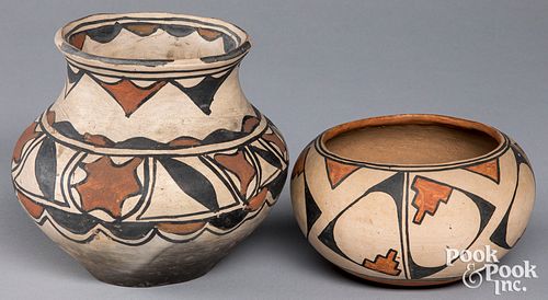 San Ildefonso Indian pottery polychrome olla etc.