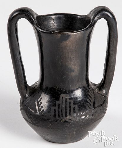 Santa Clara Indian blackware vase