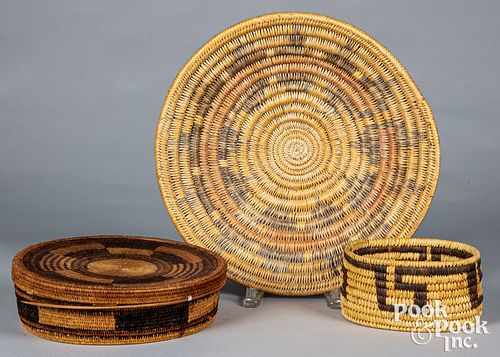 Two Southwestern Indian coiled baskets