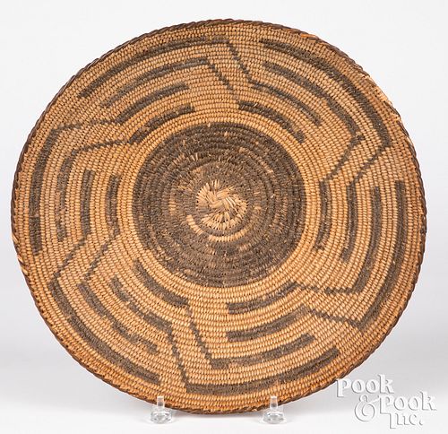 Large Pima Indian shallow coiled basket
