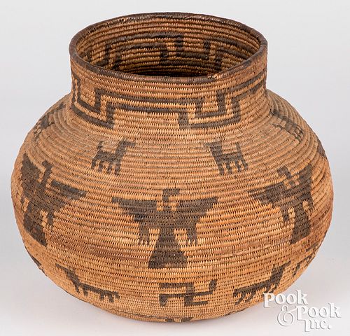 Apache Indian coiled olla-form basket