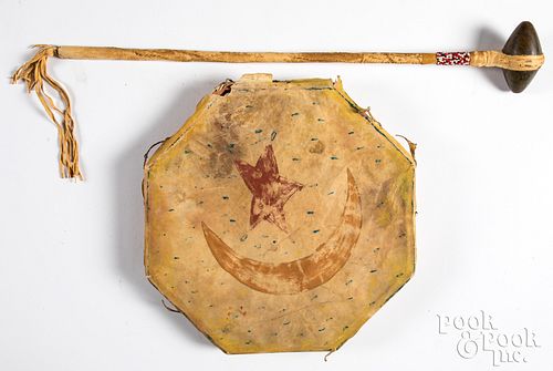 Southern Plains American Indian hide hand drum