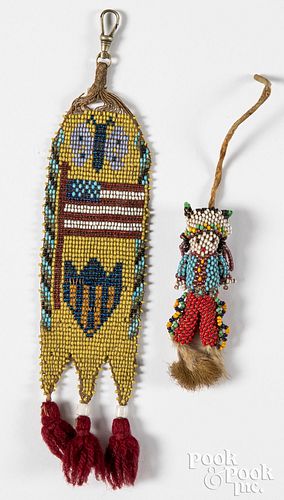 Plains Indian beaded pocket watch fob