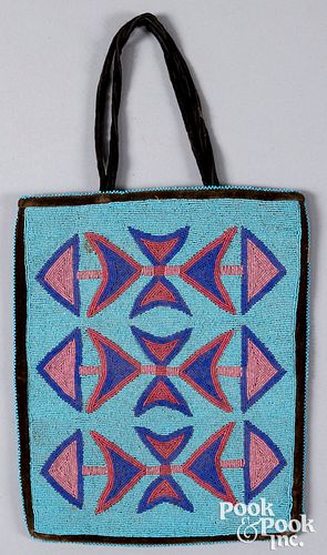 Crow Indian beaded pouch