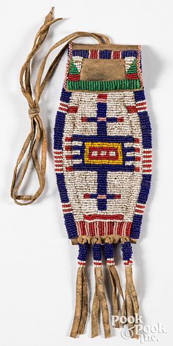 Plains Indian beaded pouch