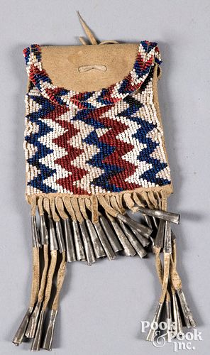 Native American Indian beaded tobacco pouch