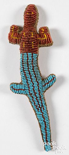 Native American Indian beaded lizard fetish