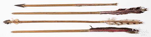 Four Native American Indian arrows