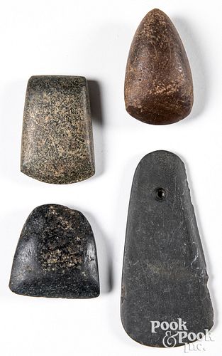 4 celtiform artifacts, to include a hematite etc.