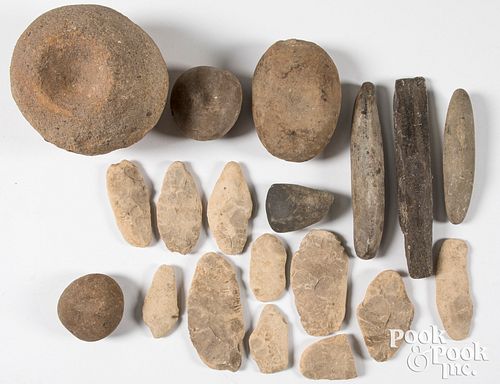 Group of local prehistoric artifacts