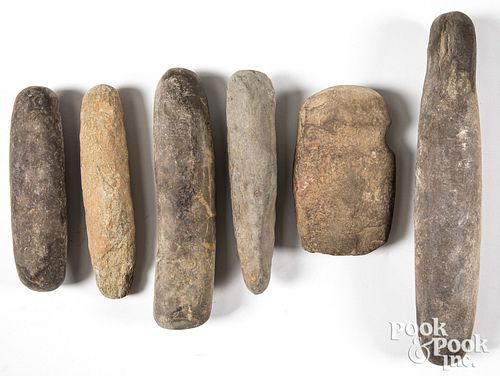 Six prehistoric stone artifacts