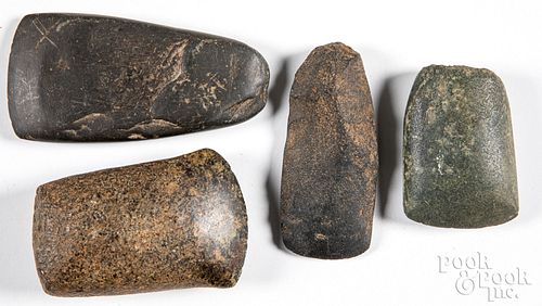 Four ancient stone celts
