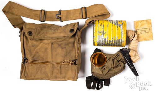 US WWI gas mask, in haversack