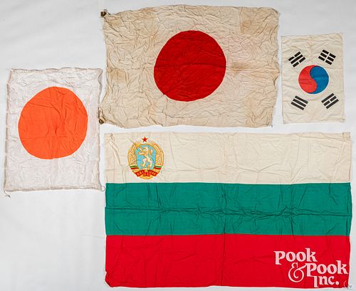 Two Japanese WWII flags