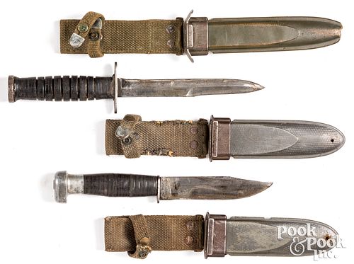 Two WWII fighting knives, to include a US M3 Case