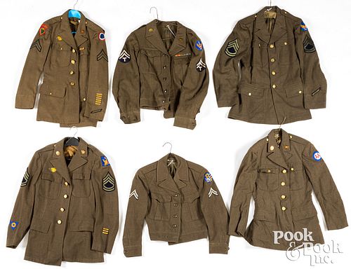 Six US WWII jackets